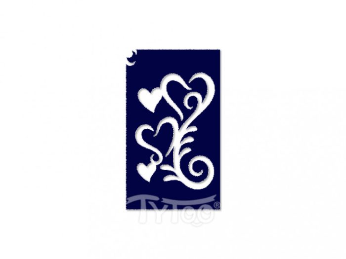 Testfestő minta sablon 5x8cm Indás szív CTSA-SZ20