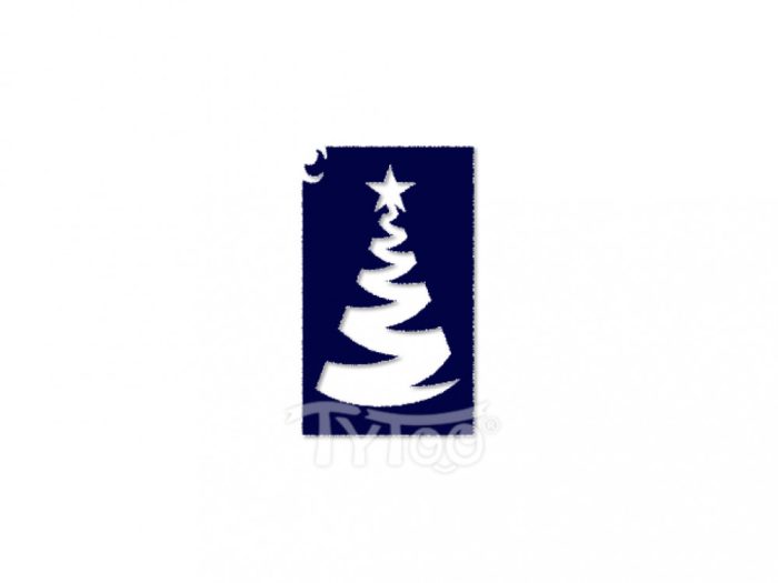 Testfestő minta sablon 5x8cm Karácsonyi, Fenyőfa CTSA-KA21