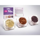 Csillámpor szett 3 x 2,5 ml Óarany, Világosbarna, Barna