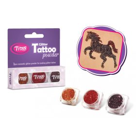 Csillámpor szett 3 x 2,5 ml Világosbarna, Piros, Barna