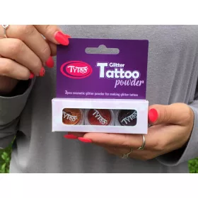 Csillámpor szett 3 x 2,5 ml Világosbarna, Piros, Barna