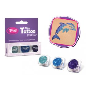   Csillámpor szett 3 x 2,5 ml Azúrkék, Tengerkék, Zafírkék