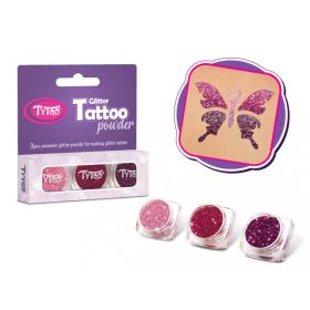   Csillámpor szett 3 x 2,5 ml Babarózsaszín, Bíbor, Sötétmályva