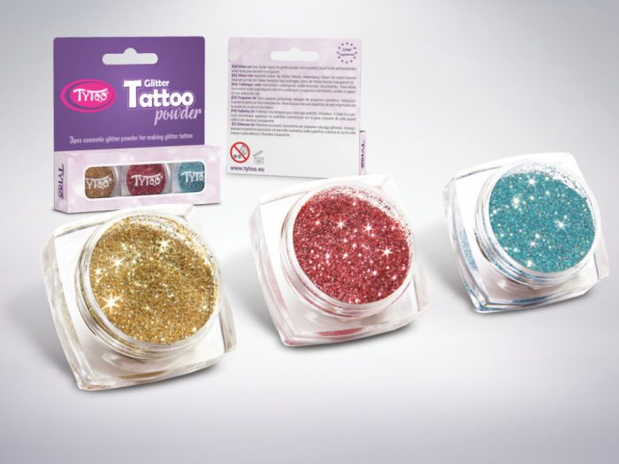 Csillámpor szett 3 x 2,5 ml Pezsgő, Lazac, Azúrkék