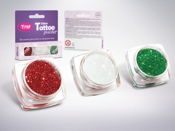 Csillámpor szett 3 x 2,5 ml Piros, Fehér, Smaragdzöld