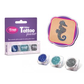   Csillámpor szett 3 x 2,5 ml Tengerkék, Azúrkék, Acélszürke