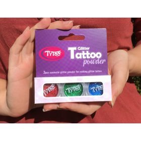 Csillámpor szett 3 x 2,5 ml Piros, Smaragdzöld, Tengerkék