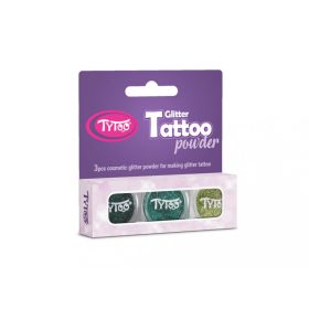   Csillámpor szett 3 x 2,5 ml Sötét türkizzöld, Világos türkizzöld, Aranyzöld