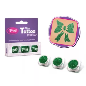 Csillámpor szett 3 x 2,5 ml Smaragdzöld