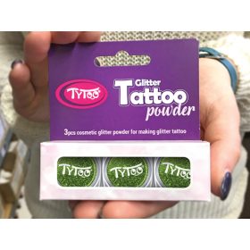 Csillámpor szett 3 x 2,5 ml Aranyzöld