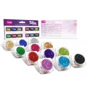 Csillámpor szett 12 x 2,5 ml Legszebb színek válogatása