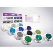   Csillámpor szett 12 x 2,5 ml Legszebb hideg színek válogatása