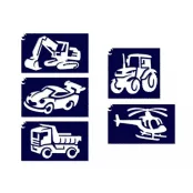 Fiús jármű sablon szett 5 db