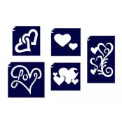Szív sablon szett 5 db