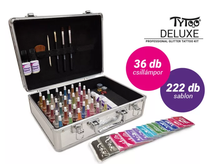 TyToo DELUXE Csillámtetoválás Szett Sablonokkal