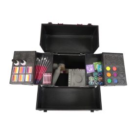 Többfunkciós 4 kerekű kozmetikai bőrönd (fekete)