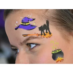 Halloween Arcfesték szett (6db mosaic sablonnal)