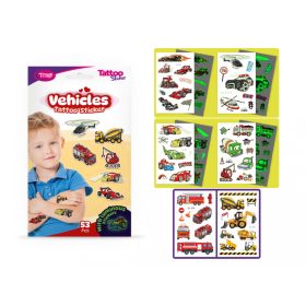 Járművek Tetoválás Matrica Szett