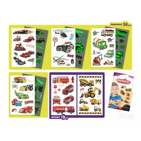 Járművek Tetoválás Matrica Szett