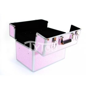Nagy kozmetikai bőrönd Csillogós Rózsaszín