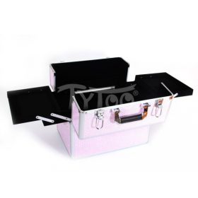 Nagy kozmetikai bőrönd Csillogós Rózsaszín