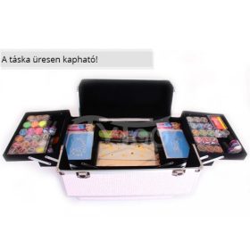 Nagy kozmetikai bőrönd Csillogós Rózsaszín