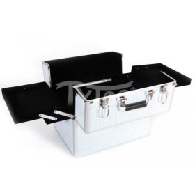 Nagy kozmetikai bőrönd Csillogós Ezüst