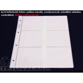 Fehér sablon tároló 6 x 2 zsebes Fehér, NAGY