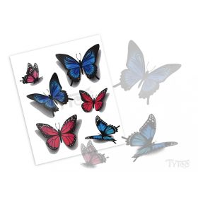 Kék és Piros Pillangó Matrica Tetoválások