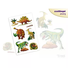 Zöld és Barna Dinoszauruszok Matrica Tetoválás
