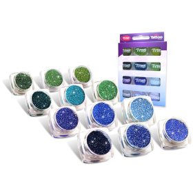 Csillámpor szett 12 x 2,5 ml hideg színek (cool colours)