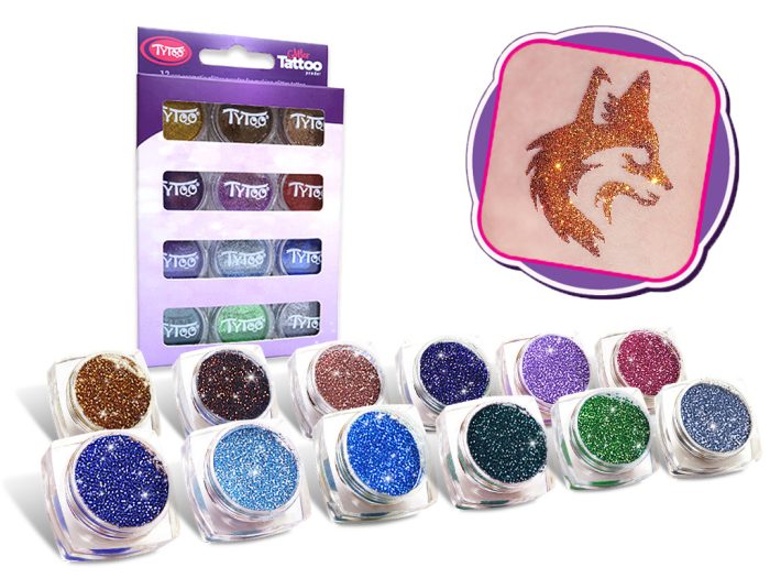 Csillámpor szett 12 x 2,5 ml kiegészítő színek (additional colours)