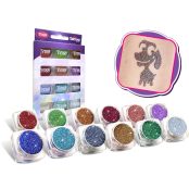   Csillámpor szett 12 x 2,5 ml multi színek (holographic colours)