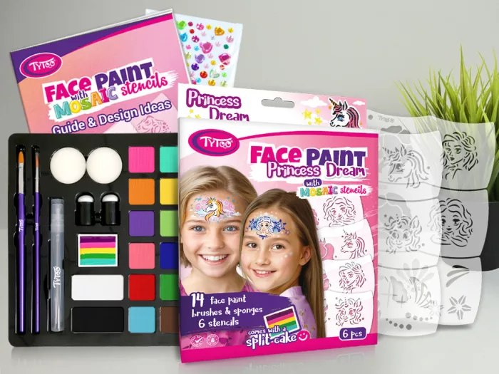 Princess Dream Arcfesték szett (6db mosaic sablonnal) - Új