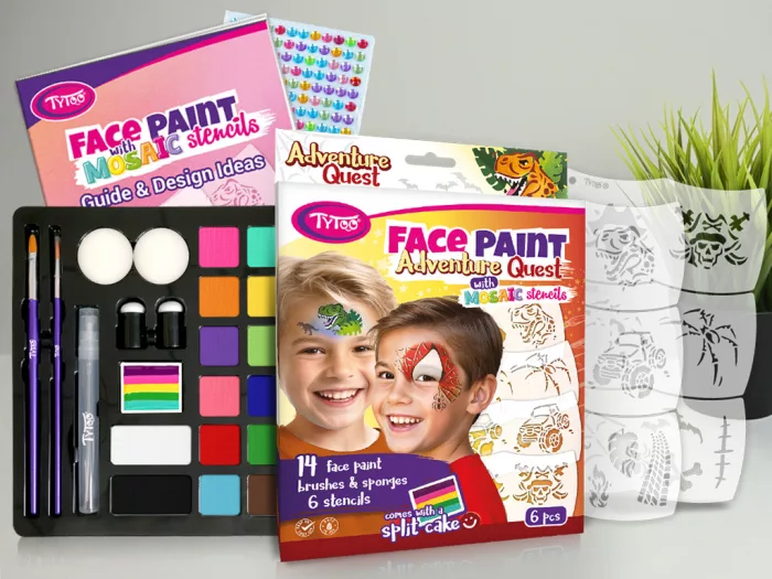 Adventure Quest Arcfesték szett (6db mosaic sablonnal) - Új