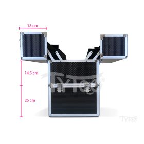 Emeletes kozmetikai bőrönd Fekete